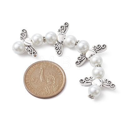 Angel Fairy Shape Glass Pearl Beads Strands AJEW-JB01180-01-1