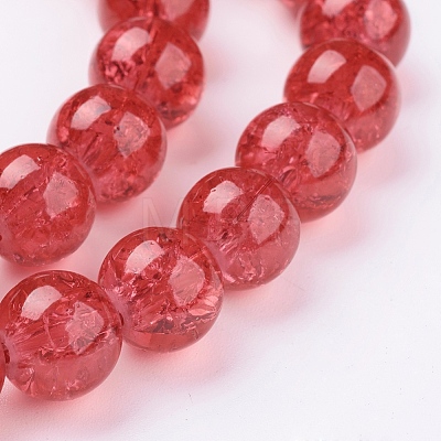 Spray Painted Crackle Glass Beads Strands CCG-Q001-10mm-13-1