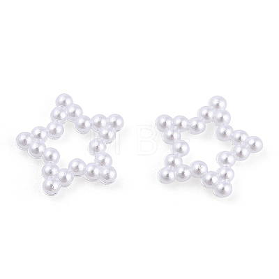 ABS Plastic Imitation Pearl Linking Rings OACR-T015-02-14-1