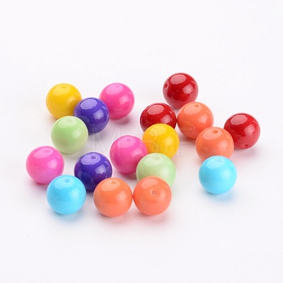 Round Baking Paint Glass Beads Strands X-HY-A006-8mm-M-1