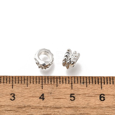 Brass Micro Pave Cubic Zirconia Beads KK-K378-62S-1