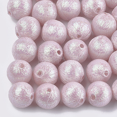 Polyester Thread Fabric Covered Beads WOVE-T009-18mm-04-1