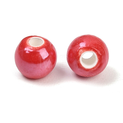 Glazed Porcelain Round Beads X-PORC-S489-8mm-14-1