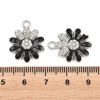 Alloy Black Enamel Pendants FIND-C095-04P-1