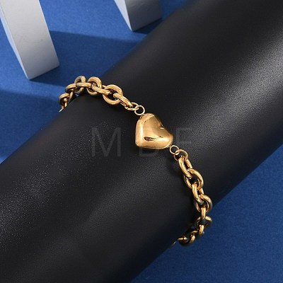 201 Stainless Steel Cable Chain Link Bracelets BJEW-M051-01G-1-1