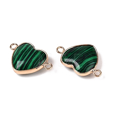 Synthetic Malachite Love Heart Pendants G-T138-205B-G-1