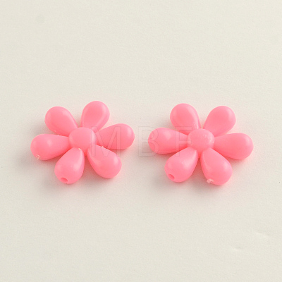 Opaque Acrylic Flower Beads SACR-Q100-M091-1