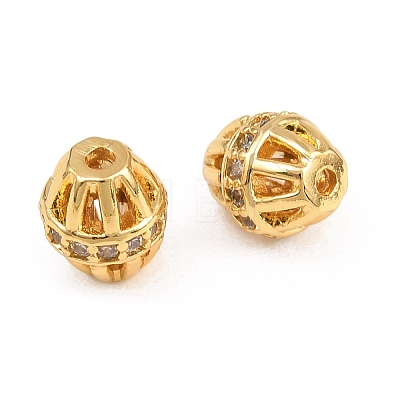 Brass Micro Pave Clear Cubic Zirconia Beads KK-Z162-13G-1