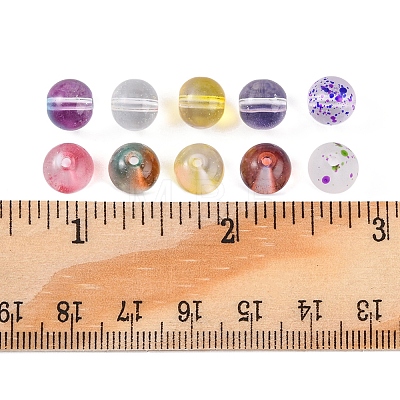 150Pcs 10 Colors Glass Beads GLAA-FS0001-24-1