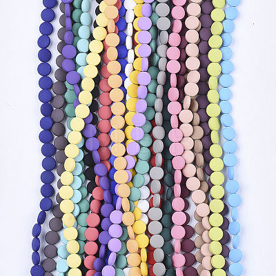 Spray Painted Non-magnetic Synthetic Hematite Beads Strands G-T124-32-1