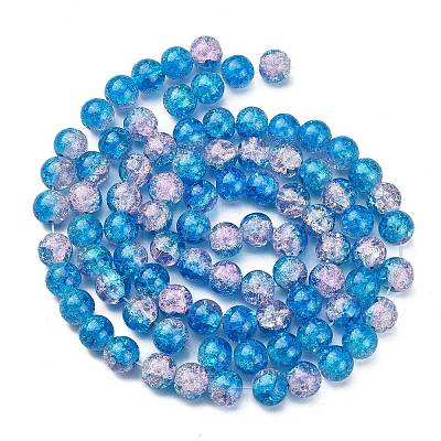 Spray Painted Crackle Glass Beads Strands LS-CCG-Q001-10mm-19-1