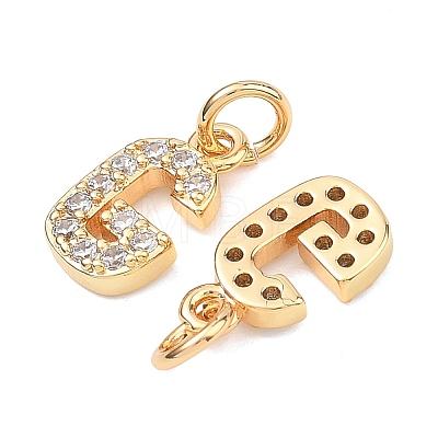 SHEGRACE Brass Micro Pave Clear Cubic Zirconia Pendants XGRQ29758-394G-G-1