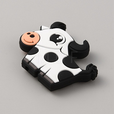 Cow Silicone Beads SIL-WH0010-17E-1