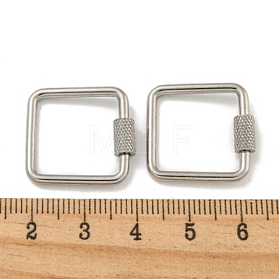 304 Stainless Steel Screw Carabiner Lock Charms STAS-C092-04A-P-1