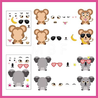 48 Sheets 8 Styles Paper Make a Face Stickers DIY-WH0467-003-1