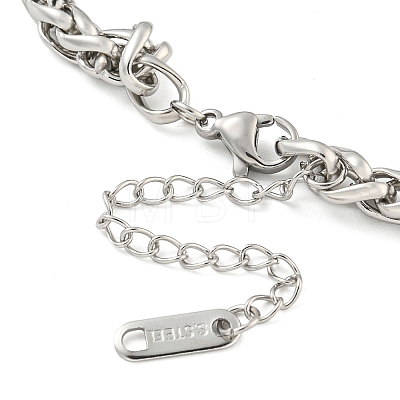 Non-Tarnish 304 Stainless Steel Wheat Chain Bracelets for Women BJEW-G707-01P-1