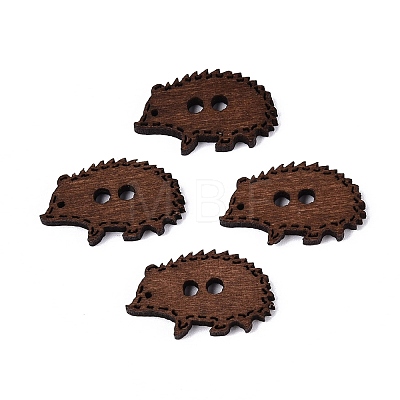 2-Hole Hedgehog Wood Buttons BUTT-Q046-04B-1
