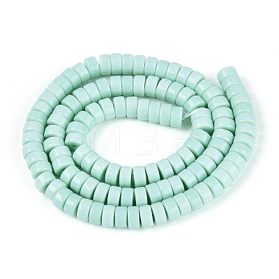 Opaque Solid Color Glass Beads Strands GLAA-N026-3x6mm-14-1