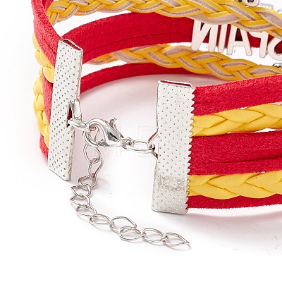 Infinity Love Heart Spain Word Charm Multi- strand Bracelet BJEW-C008-01-1