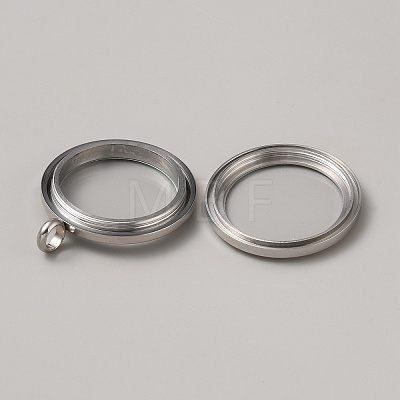 304 Stainless Steel Locket Pendants STAS-WH0043-21C-P-1