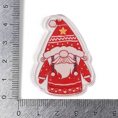 Christmas Theme Opaque Printed Acrylic Pendants SACR-S035-02B-1