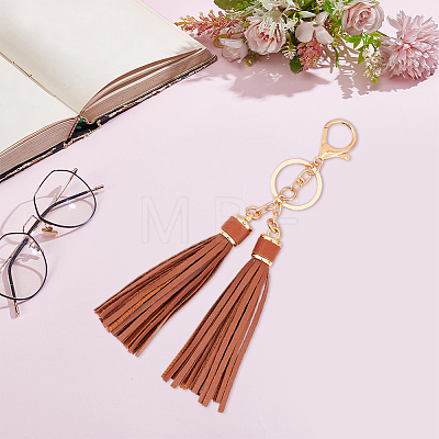 1Pc PU Leather Tassel Keychains KEYC-CL0001-50B-1