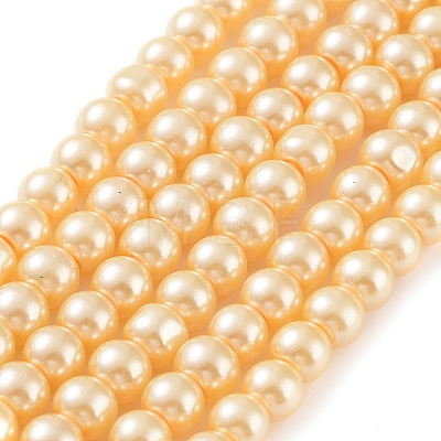 Baking Painted Pearlized Glass Pearl Round Bead Strands HY-Q003-6mm-61-1