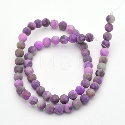 Natural & Dyed Gemstone Round Beads Strands G-D661-4mm-1-1