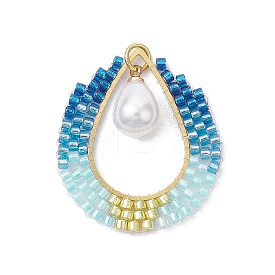 Seed Beads Pendants PALLOY-MZ00218-1