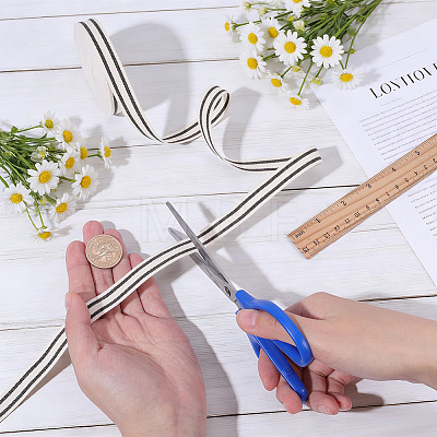 Cotton Stripe Pattern Ribbon OCOR-WH0078-550A-1