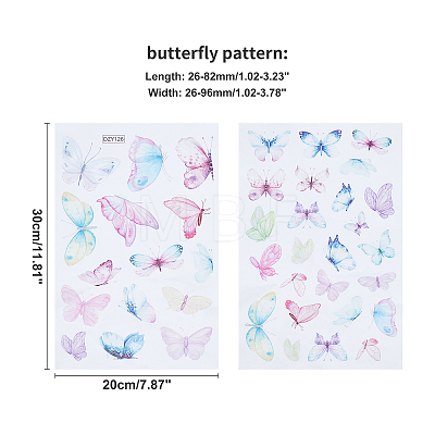 Waterproof PVC Butterfly Pattern Self Adhesive Sticker DIY-WH0221-32-1