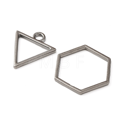 10Pcs Alloy Open Back Bezel Pendants and Links PALLOY-YWC0002-01-1