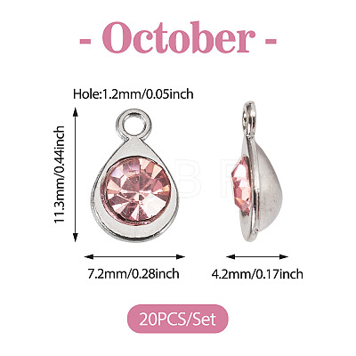 20Pcs Faceted Glass Charms RGLA-TADJ0001-01G-1