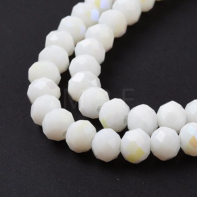 Electroplate Opaque Solid Color Glass Beads Strands EGLA-A034-P1mm-L17-1