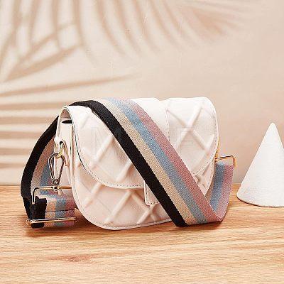 Cotton Cloth Stripe Pattern Bag Strap FIND-WH0077-75B-1