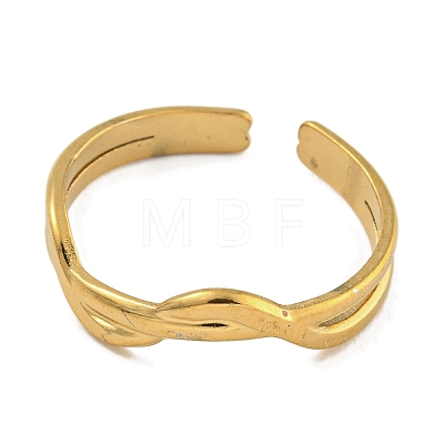 304 Stainless Steel Open Cuff Ring for Women RJEW-U014-08G-1