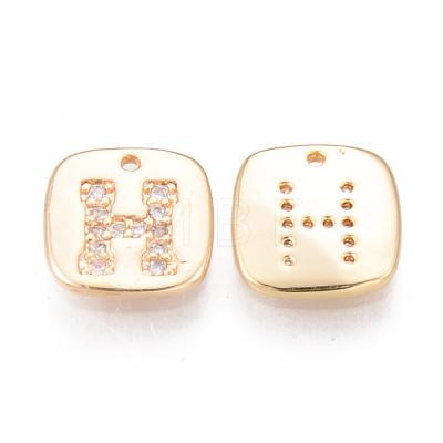 Brass Micro Clear Cubic Zirconia Charms KK-R116-036-NF-1