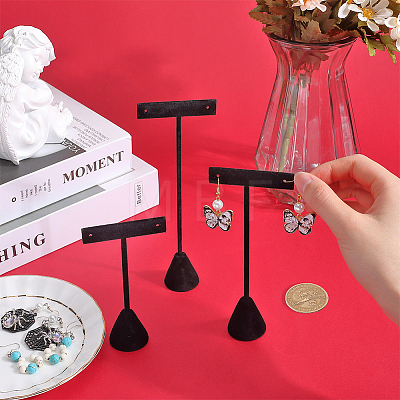 6Pcs 3 Styles T Shaped Alloy Earring Display Stand EDIS-SC0001-05-1