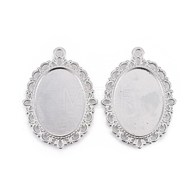 Tibetan Style Oval Alloy Pendant Cabochon Settings LS-TIBEP-Q054-44P-RS-1