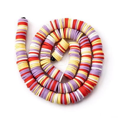 Handmade Polymer Clay Beads Strands CLAY-R089-8mm-T022-1