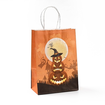 Halloween Theme Kraft Paper Gift Bags CARB-A006-01F-1