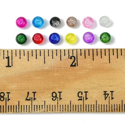 12 Colors Transparent Baking Painted Crackle Glass Beads CCG-FS0001-02B-1