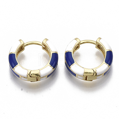 Brass Huggie Hoop Earrings EJEW-S209-06B-1