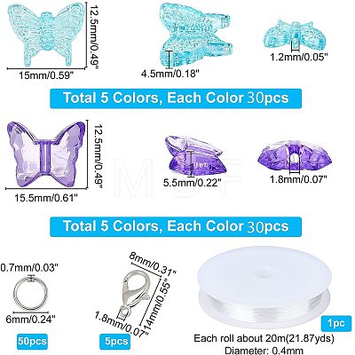  120Pcs Transparent Acrylic Beads TACR-NB0001-16-1
