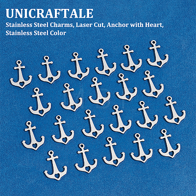 Unicraftale 50Pcs 304 Stainless Steel Charms STAS-UN0046-12-1
