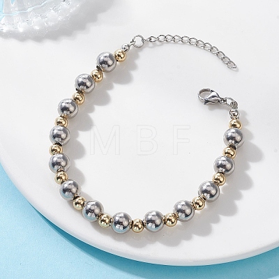 304 Stainless Steel Beaded Bracelats for Women BJEW-JB12795-1