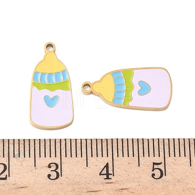 304 Stainless Steel Enamel Pendants STAS-G360-04G-03-1