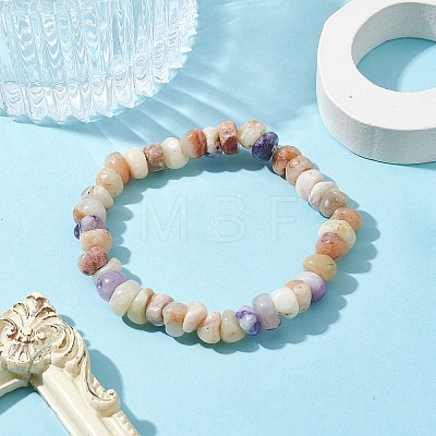 Natural Purple Opal Nuggets Beaded Stretch Bracelets BJEW-JB10035-02-1