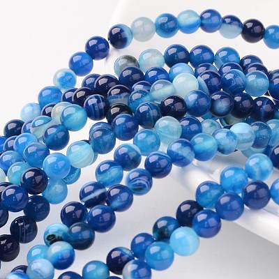 Natural Striped Agate/Banded Agate Beads X-AGAT-6D-6-1