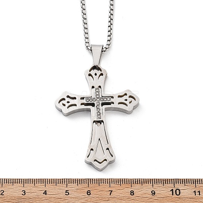 304 Stainless Steel Pendant Necklaces NJEW-H058-04P-1